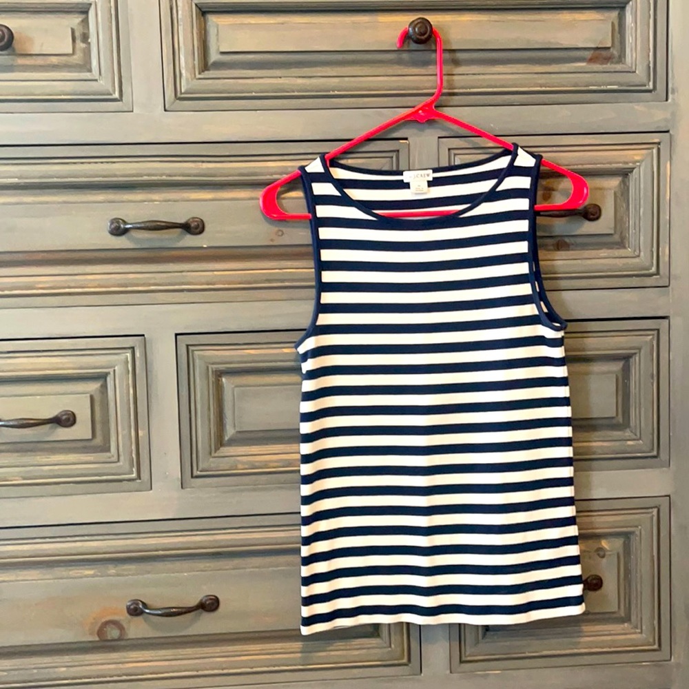 J. CREW Factory Size M Navy Stripe Tank
